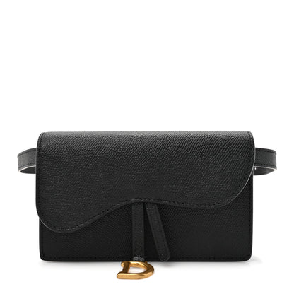 Christian Dior Grained Calfskin Saddle Belt Bag Black 1 of 11