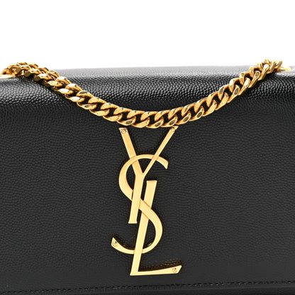 Saint Laurent Grain De Poudre Small Monogram Kate Satchel Black 8 of 10