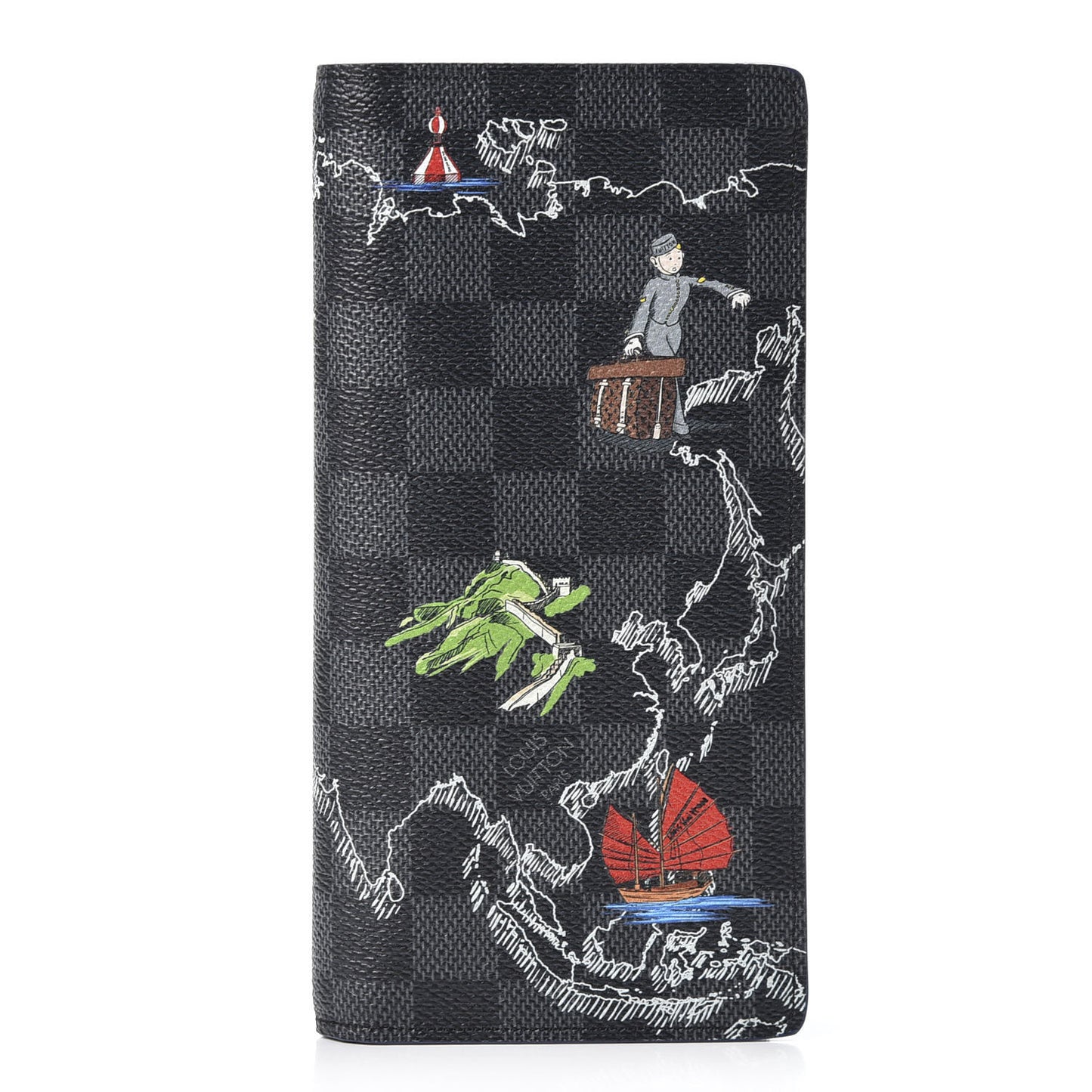Damier Graphite Map of Asia Brazza Wallet