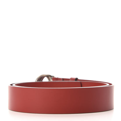 Gucci Selleria Calfskin Nickel Interlocking G 37mm Belt 90 36 Rosso 2 of 5