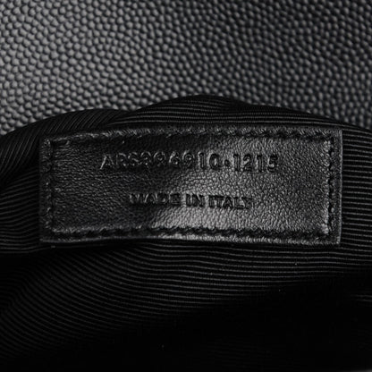 Saint Laurent Grain De Poudre Matelasse Chevron Large Monogram Satchel Black 8 of 8