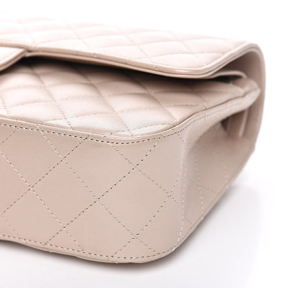 Chanel Iridescent Lambskin Quilted Medium Double Flap Light Beige 9 of 12