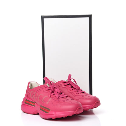 Gucci Calfskin Logo Womens Rhyton Sneakers 39.5 Box Pink 9 of 9