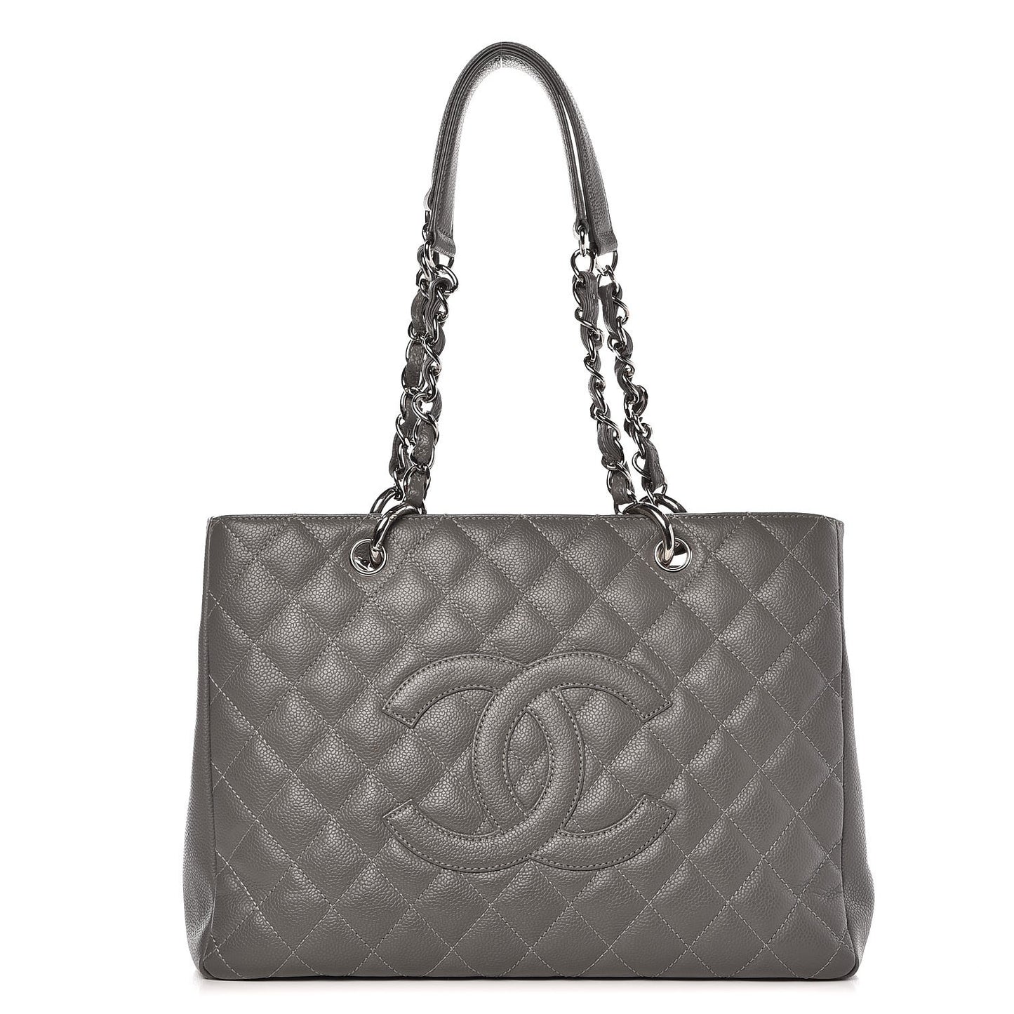 Caviar Quilted Grand Shopping Tote GST Grey