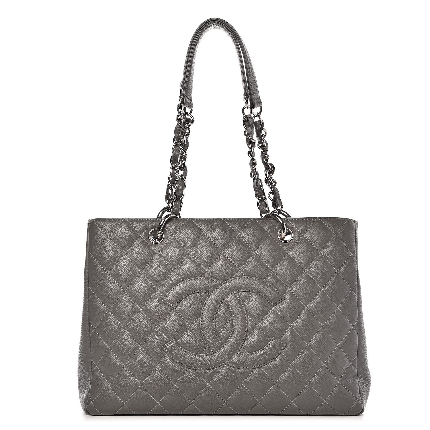 Chanel Caviar Quilted Grand Shopping Tote GST Grey 1 of 12