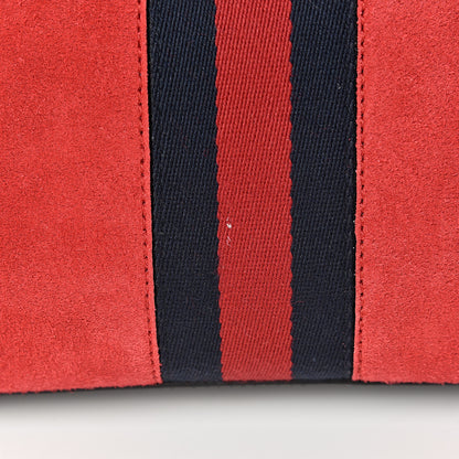 Gucci Suede Patent Web GG Small Ophidia Dome Shoulder Bag Hibiscus Red 10 of 10