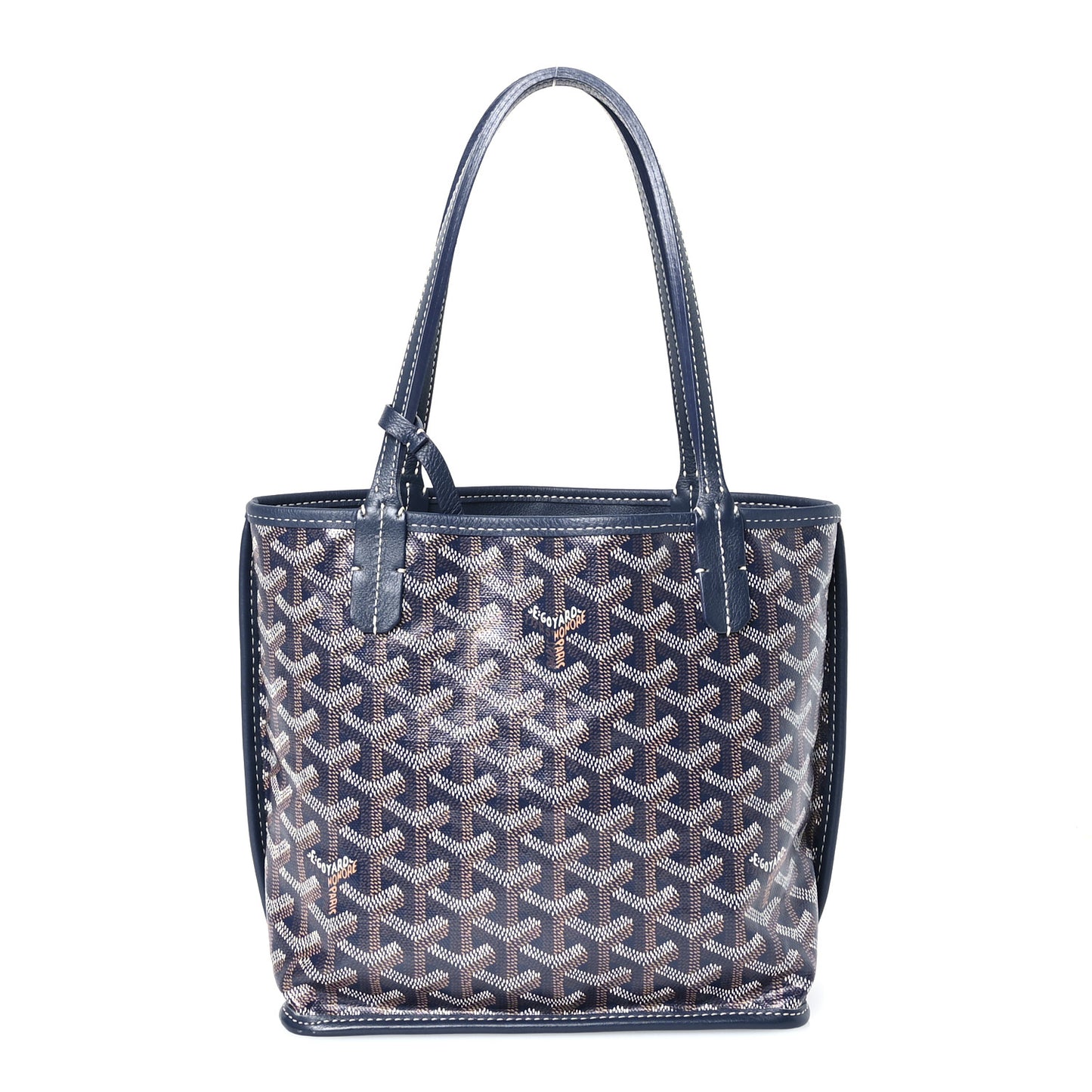 Goyardine Reversible Mini Anjou Navy