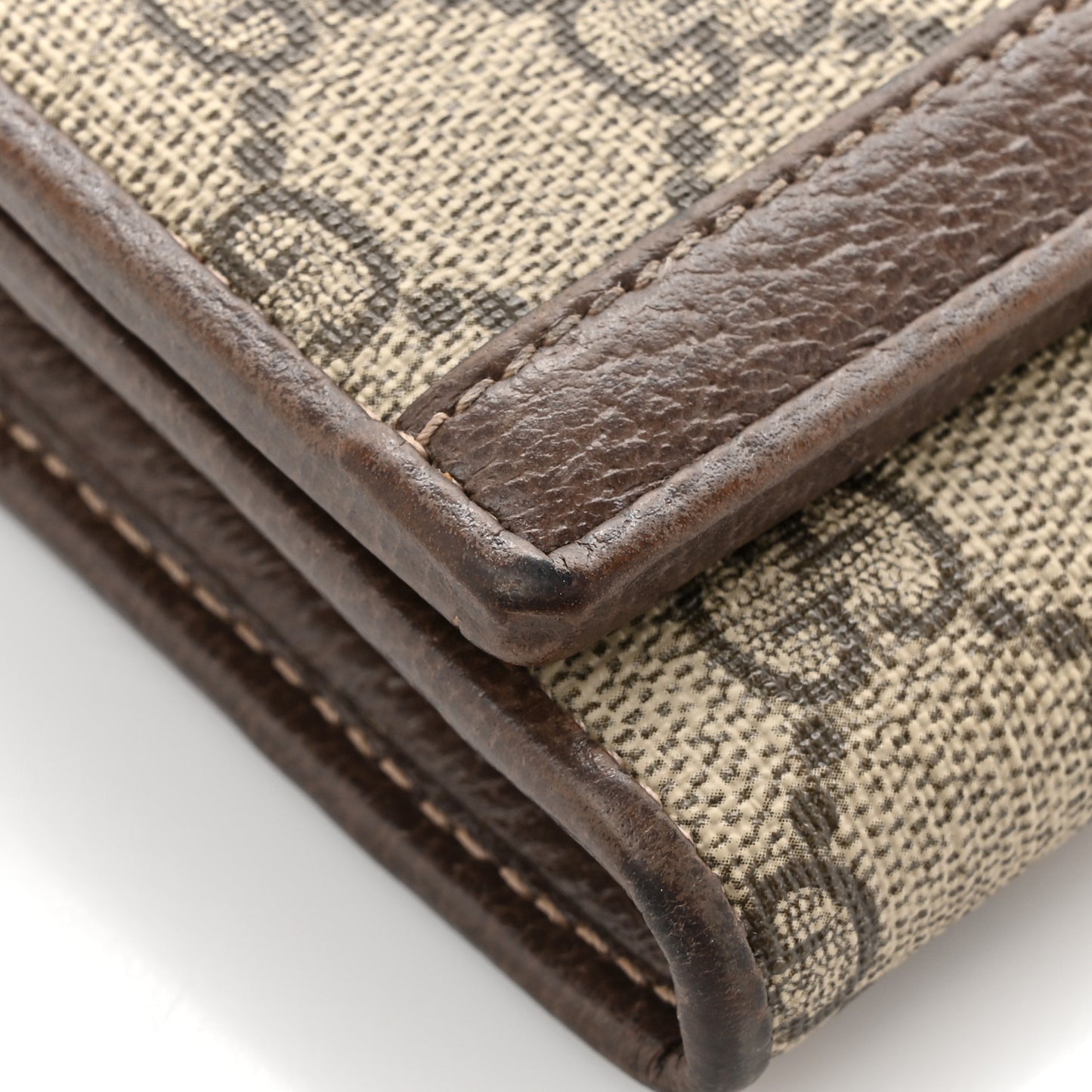 GG Supreme Monogram Web Ophidia Wallet On Chain Brown