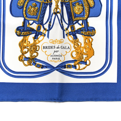 Hermes Silk Brides de Gala Nano Scarf 20 Bleu Vif White Or 2 of 4