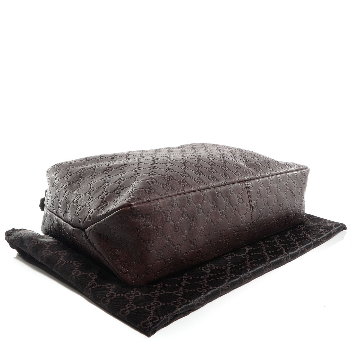 Guccissima Large Horsebit Chain Hobo Dark Brown