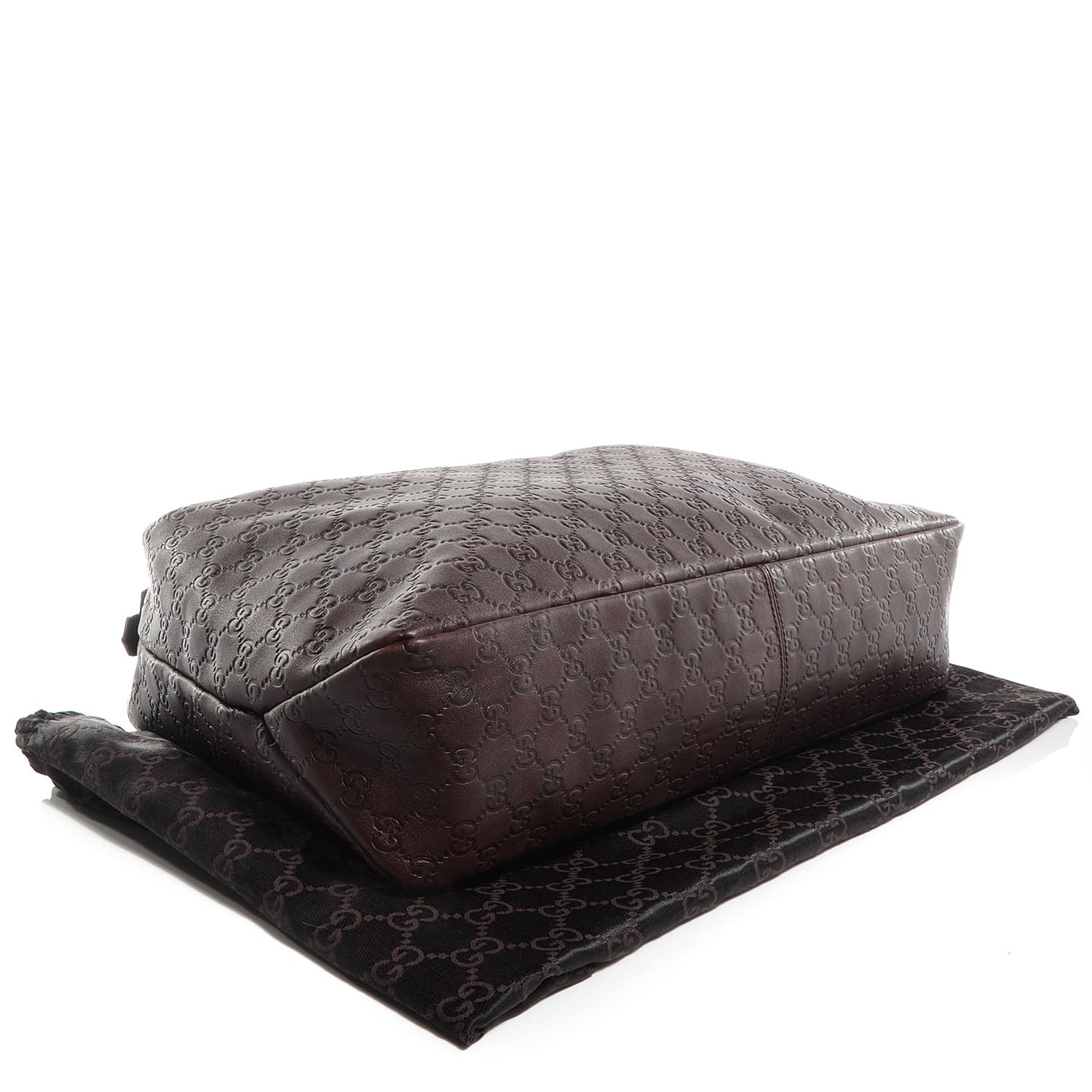 Gucci Guccissima Large Horsebit Chain Hobo Dark Brown 4 of 7
