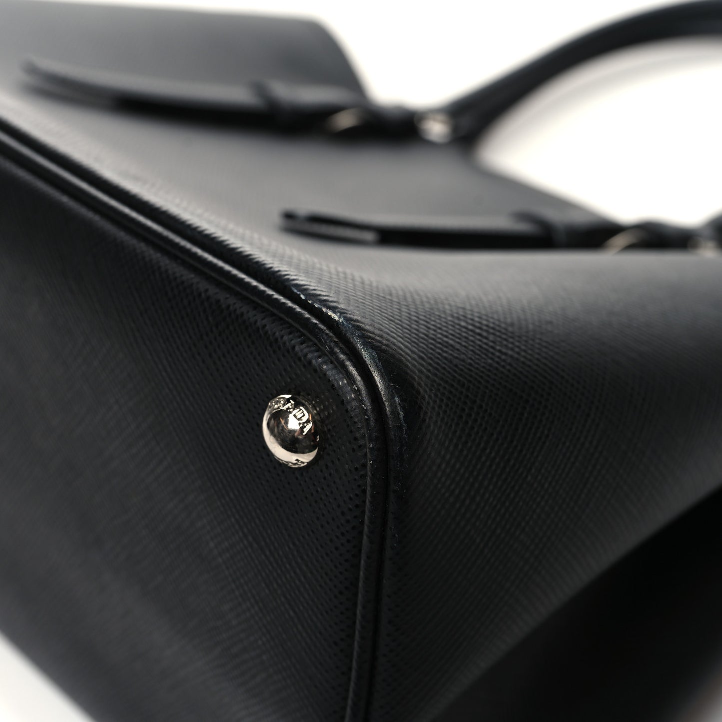 Saffiano Cuir Small Double Handle Tote Black