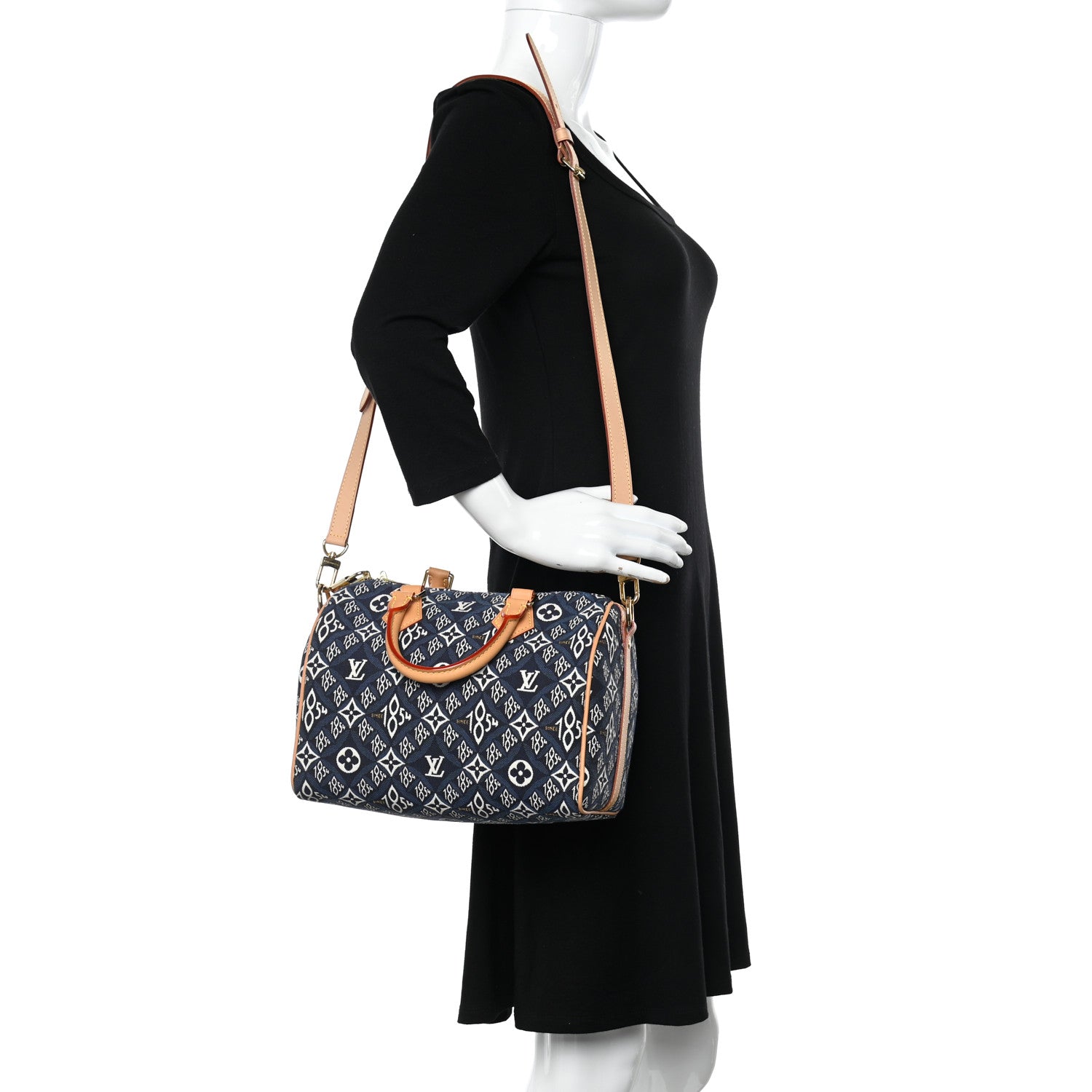 Louis Vuitton Jacquard Since 1854 Speedy Bandouliere 25 Blue 2 of 10