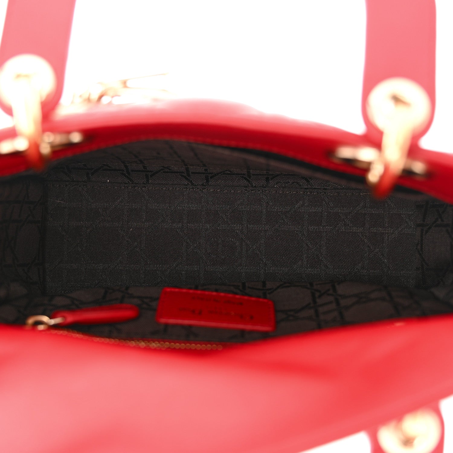 Christian Dior Lambskin Cannage Small Lucky Badges My Lady Dior Red 5 of 10