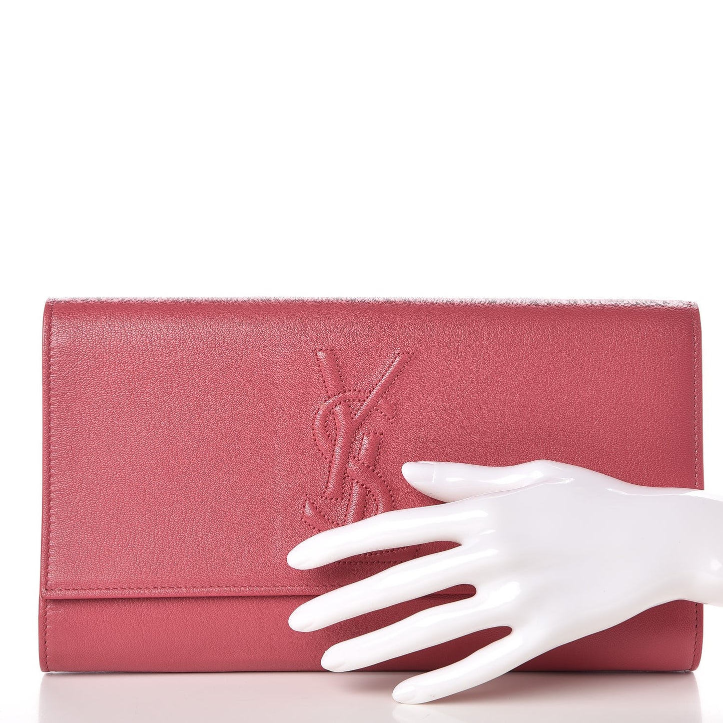 Calfskin Monogram Large Belle De Jour Clutch Pink