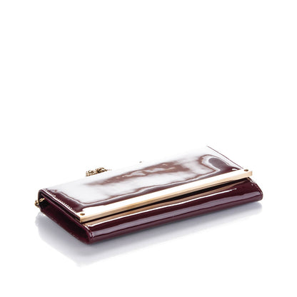 Jimmy Choo Patent Milla Wallet on Chain Bordeaux 4 of 7