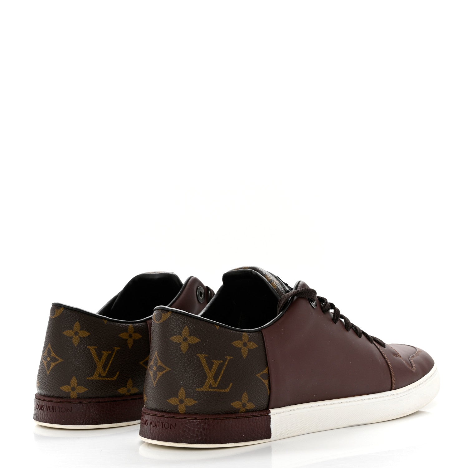 Louis Vuitton Calfskin Monogram Mens Frontrow Sneakers 8 Brown 4 of 10