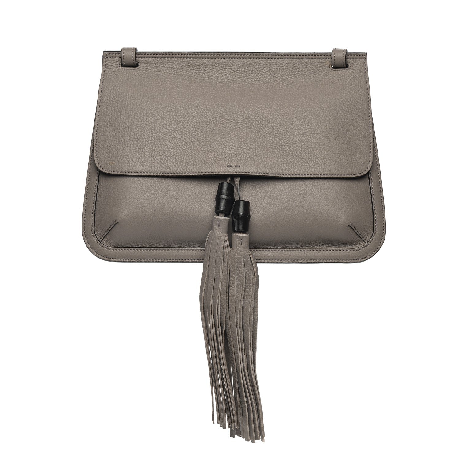 Gucci Cellarius Calfskin Medium Bamboo Daily Flap Shoulder Bag Storm Grey 1 of 7