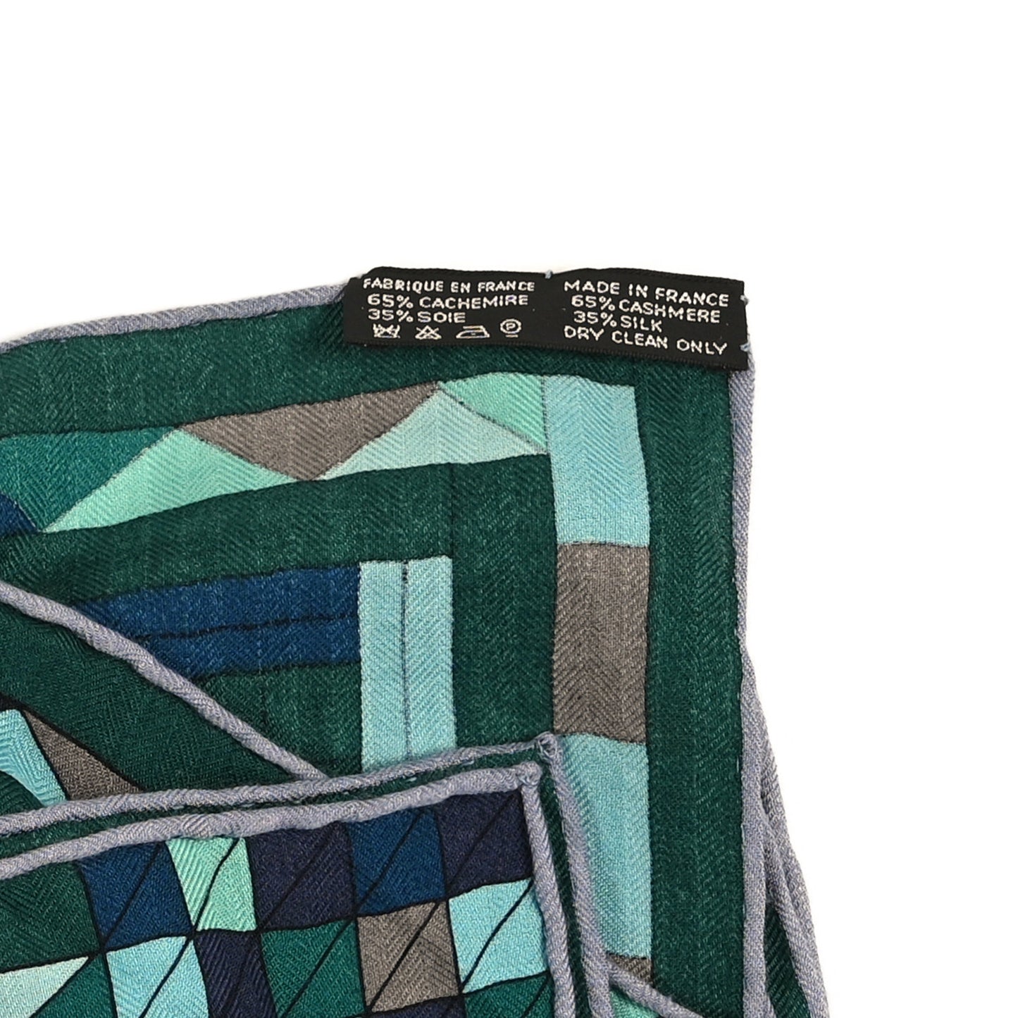 Cashmere Silk Patchwork Horse Shawl 140 Turquoise Vert Bleu