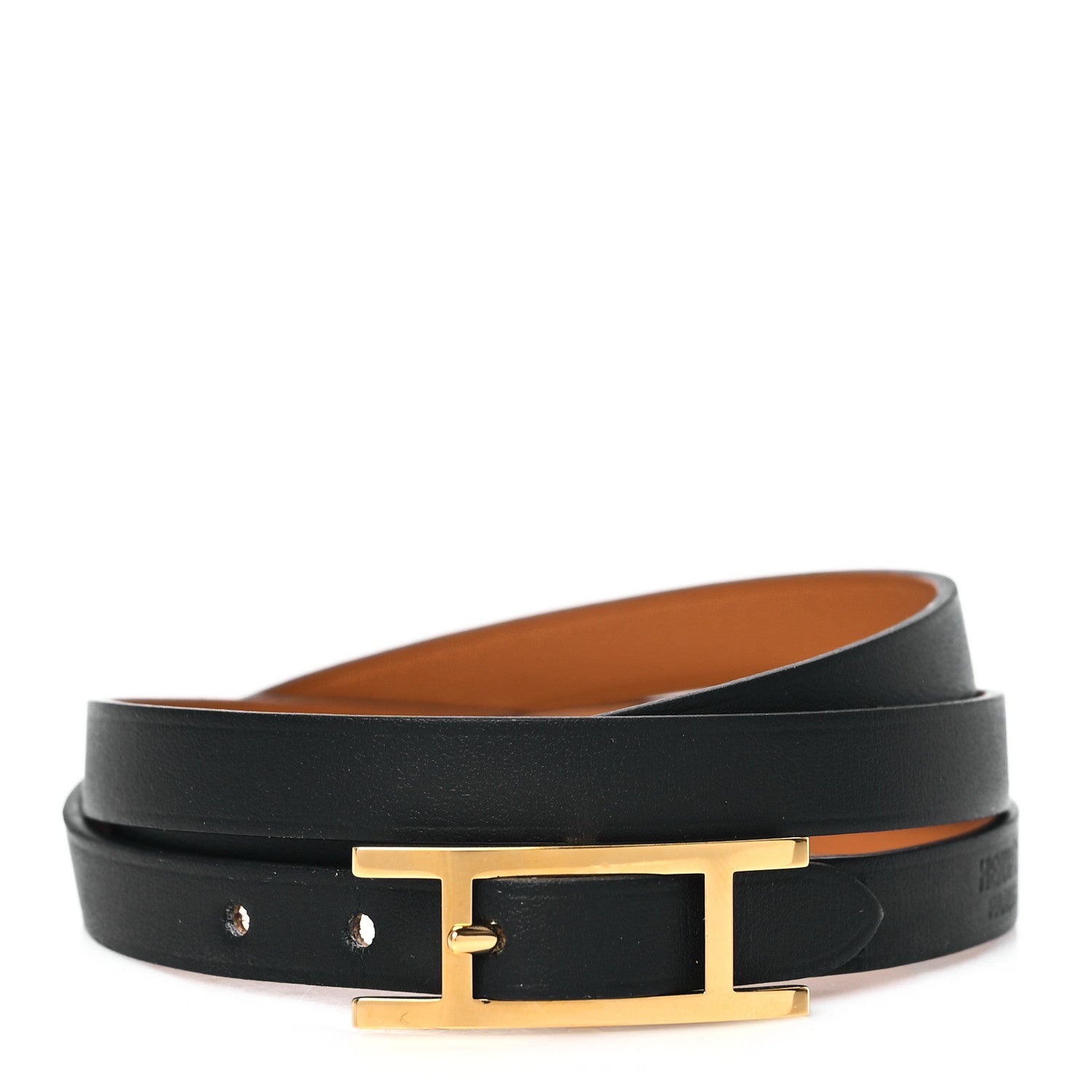 Hermes Chamonix Hapi 3MM Triple Tour Wrap Bracelet L Black 1 of 5