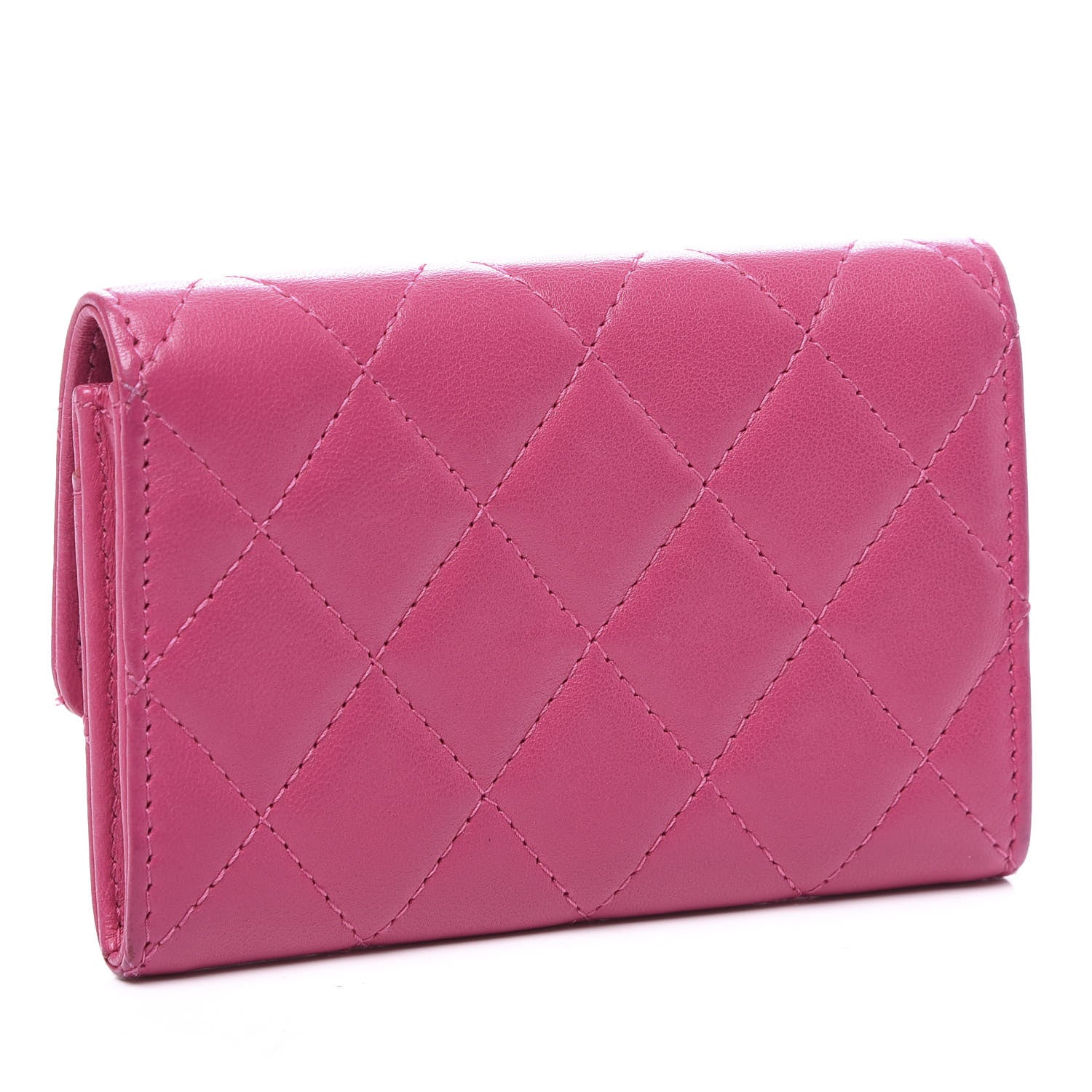 Chanel Lambskin Quilted Flap Card Holder Pink 2 of 8