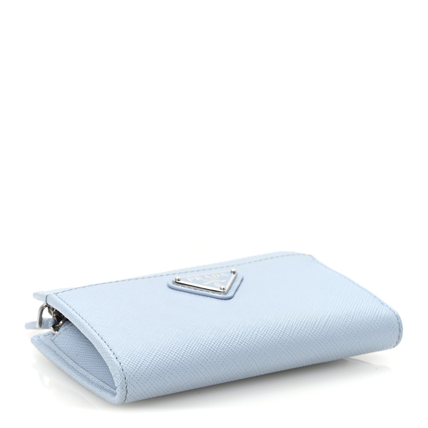 Prada Saffiano Triangle Zip Around Keychain Astrale 4 of 7