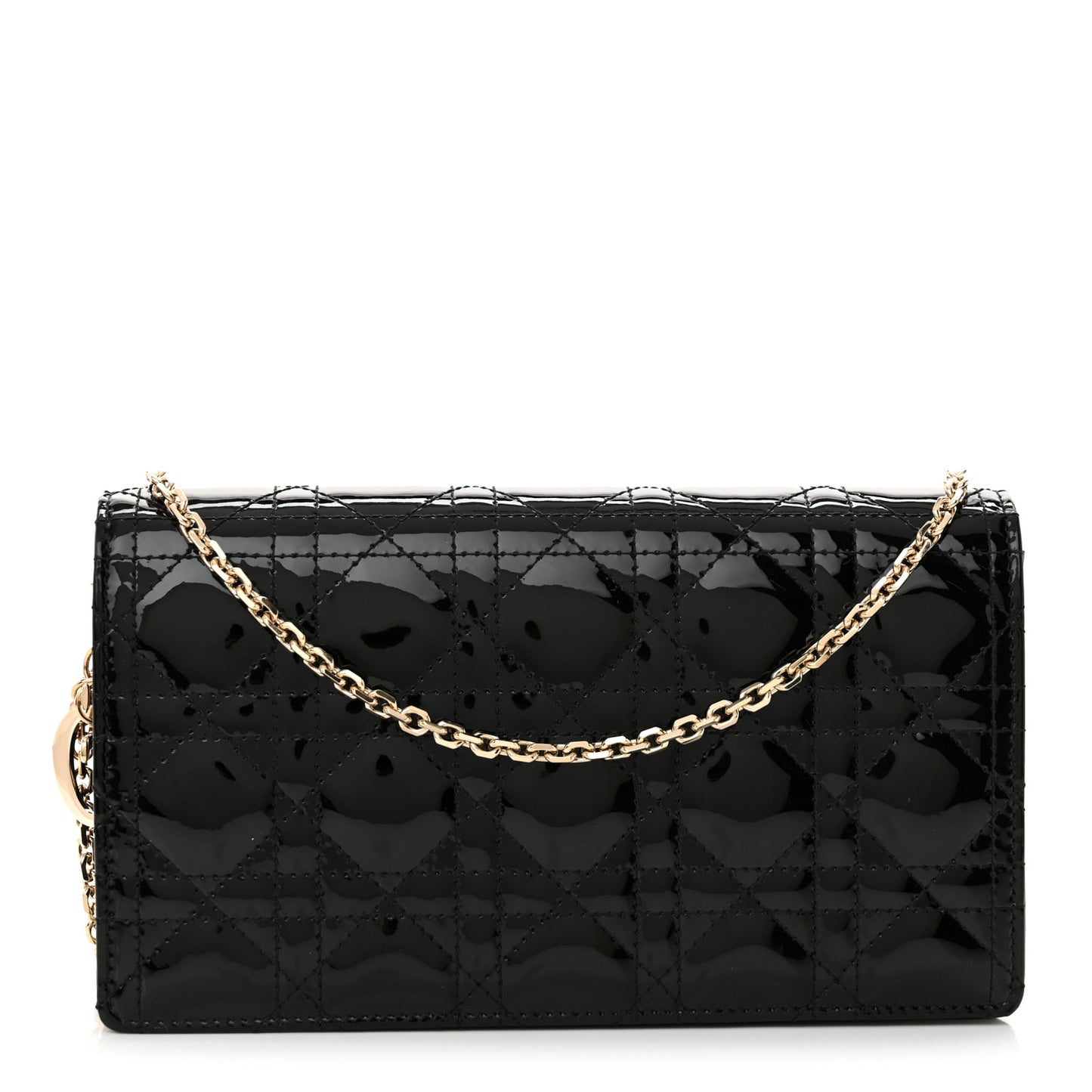 Patent Cannage Lady Dior Pouch Black