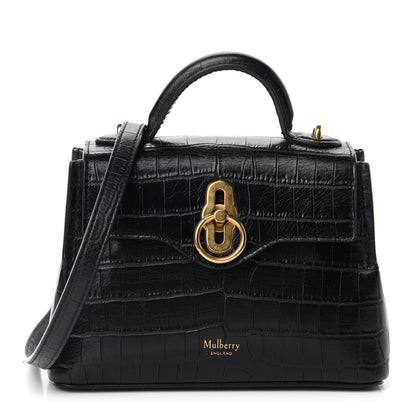 Mulberry Calfskin Crocodile Embossed Micro Seaton Black 1 of 9