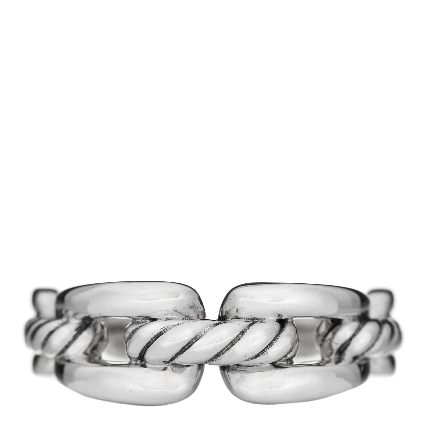David Yurman Sterling Silver 8mm Wellesley Link Ring 57 8 1 of 5