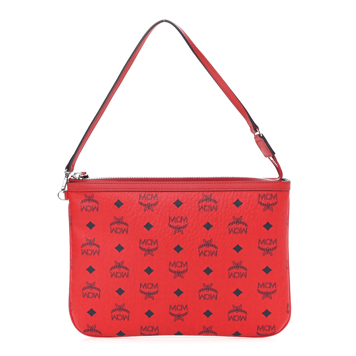 MCM Visetos Liz Shopper Tote Pouch Ruby Red 1 of 9
