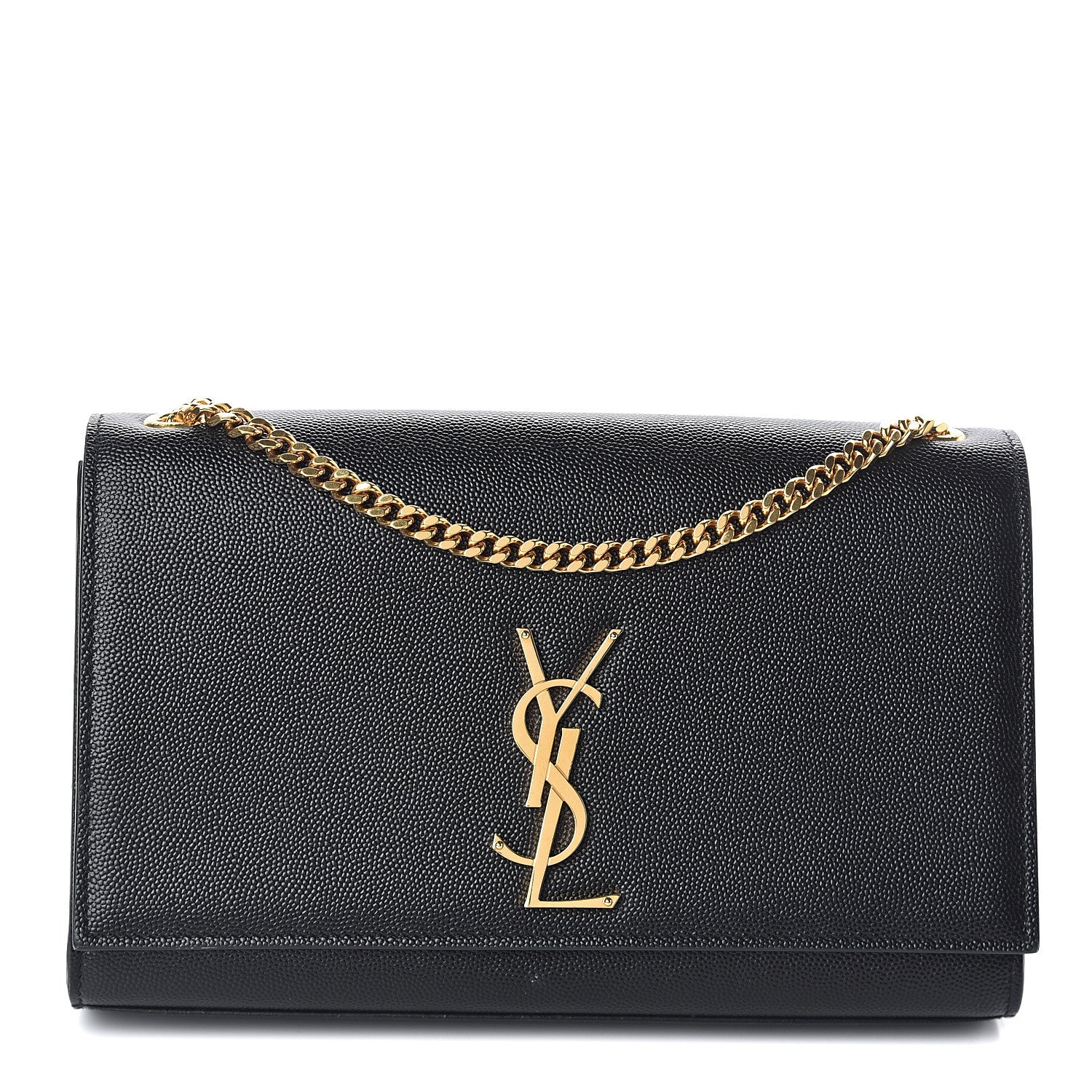 Saint Laurent Grain De Poudre Medium Classic Monogram Kate Satchel Black 1 of 8