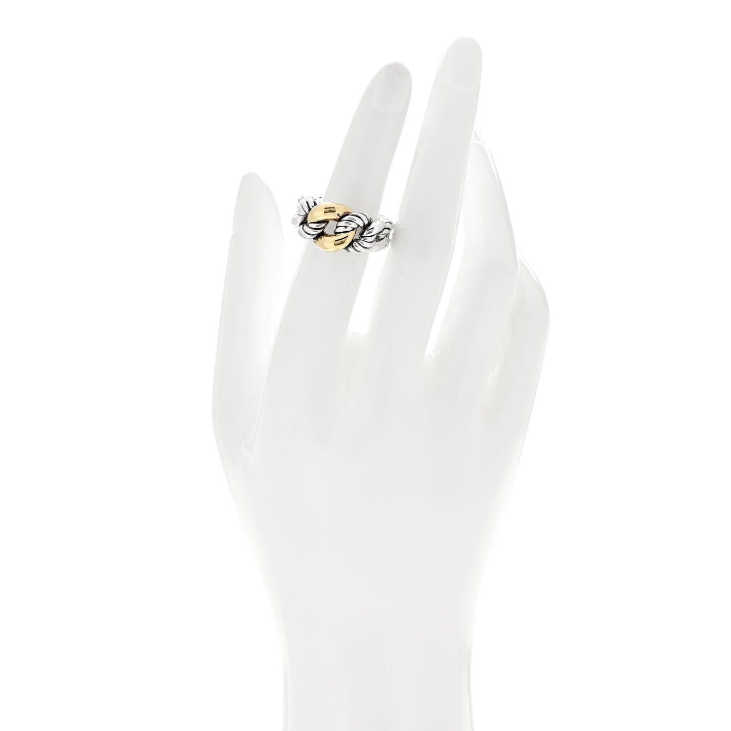 Sterling Silver 18K Yellow Gold Belmont Ring 50 5.5