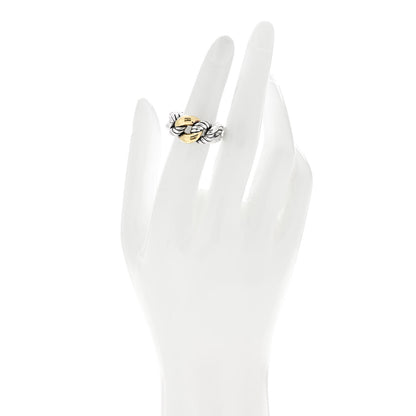 David Yurman Sterling Silver 18K Yellow Gold Belmont Ring 50 5.5 2 of 5