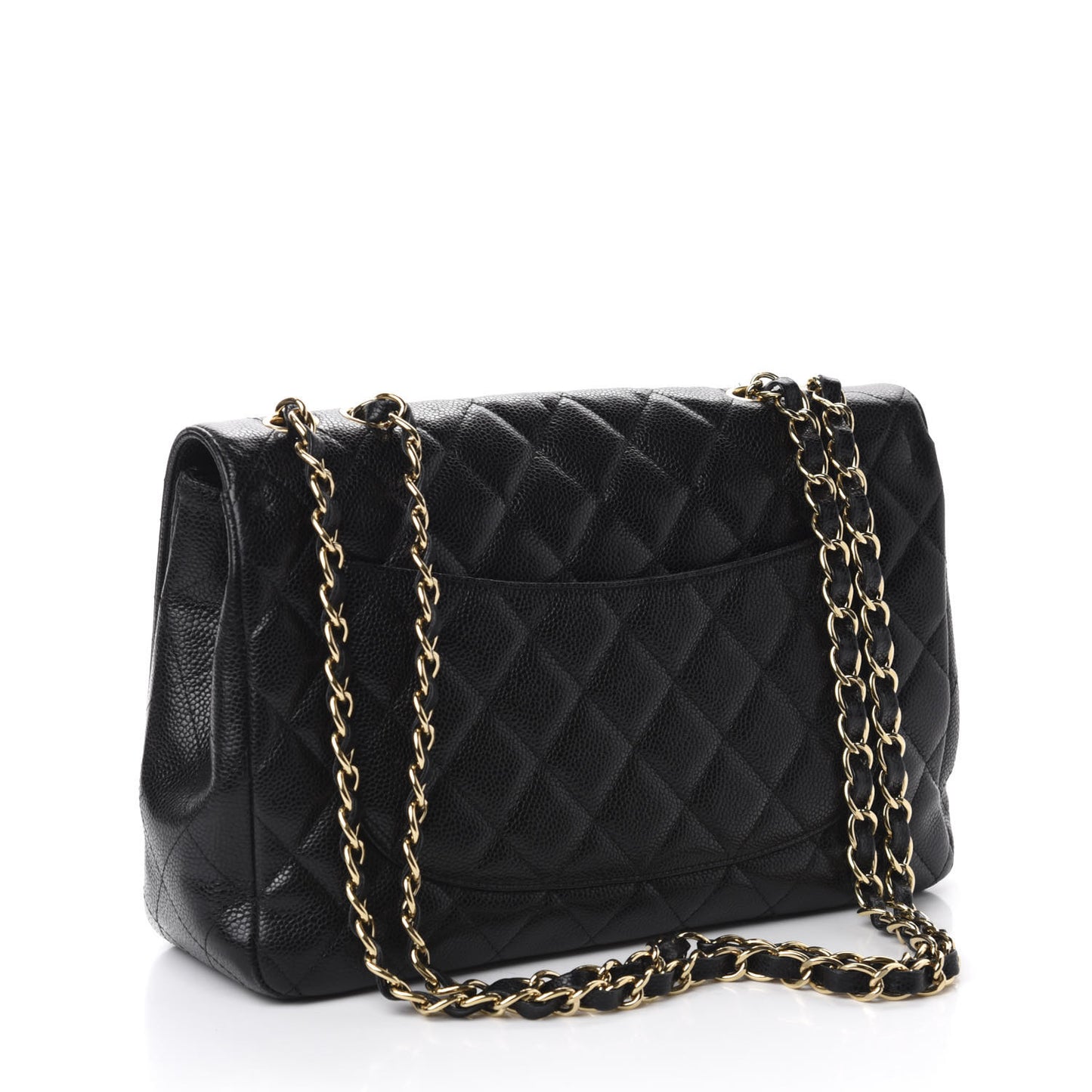 Caviar Quilted Jumbo Single Flap Black