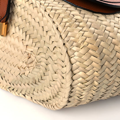 Chloe Raffia Small Grain Calfskin Medium Marcie Basket Tan 11 of 11