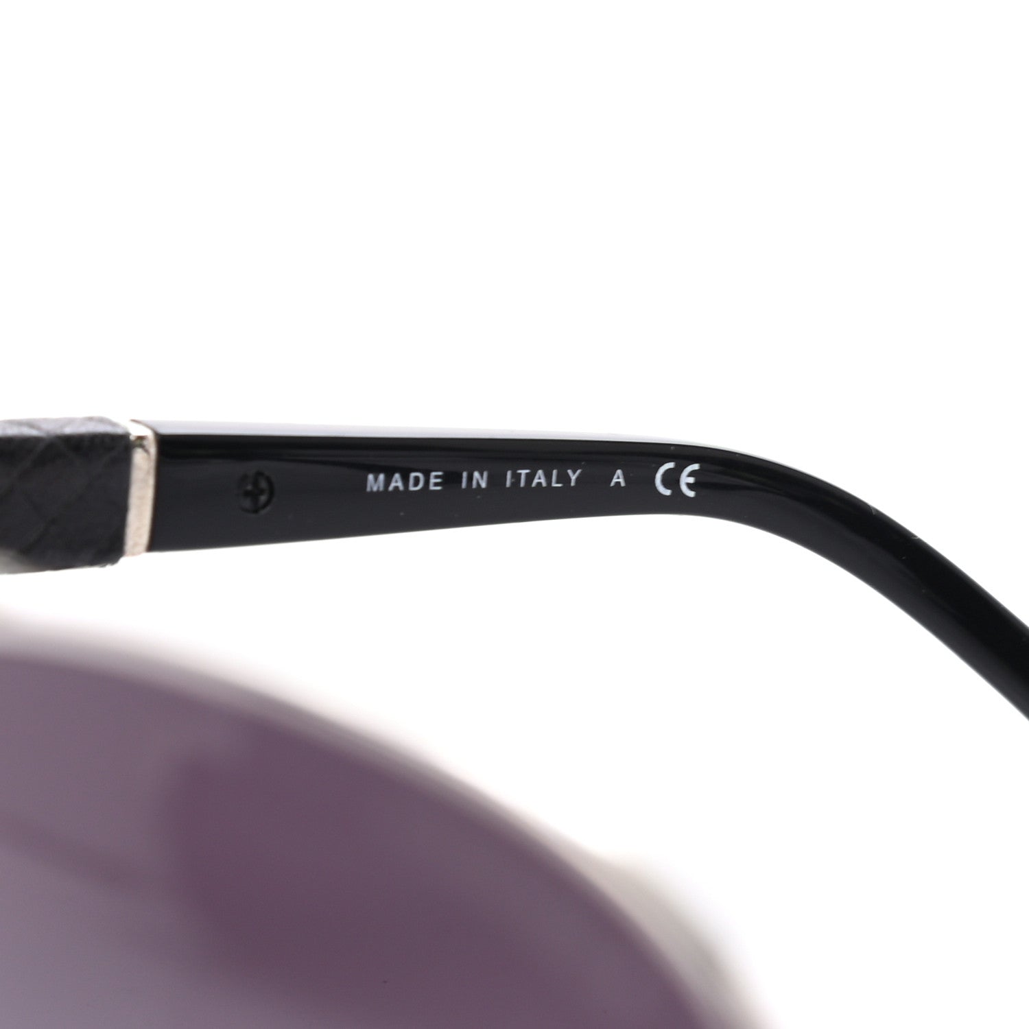 Chanel Lambskin Quilted CC Aviator Sunglasses 4195-Q Black 6 of 7