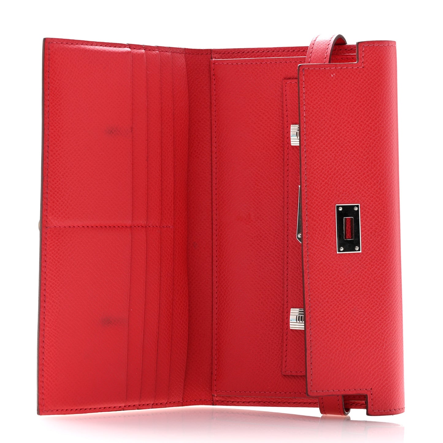 Epsom Kelly Tri-Fold Wallet Rouge Vif