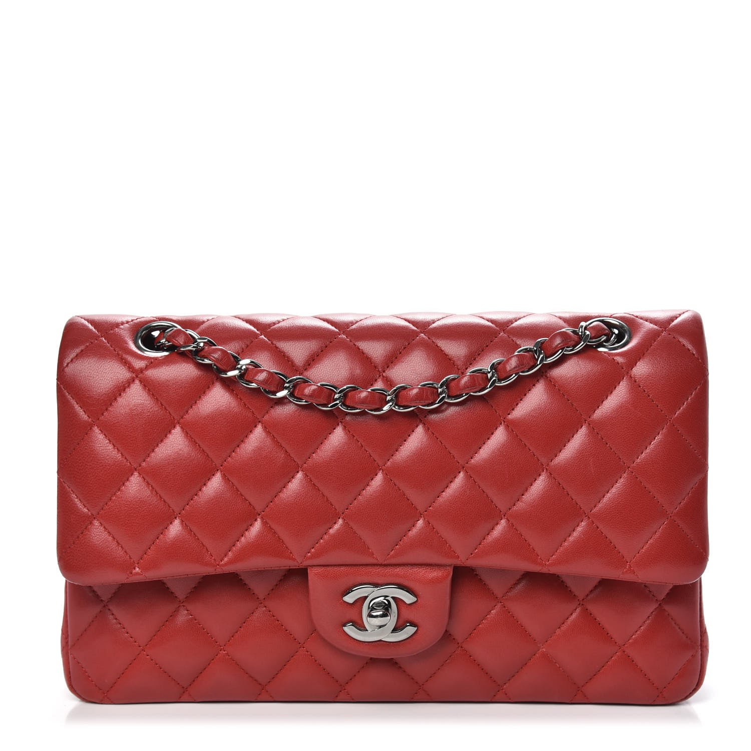 Chanel Lambskin Quilted Medium Double Flap Red 1 of 19