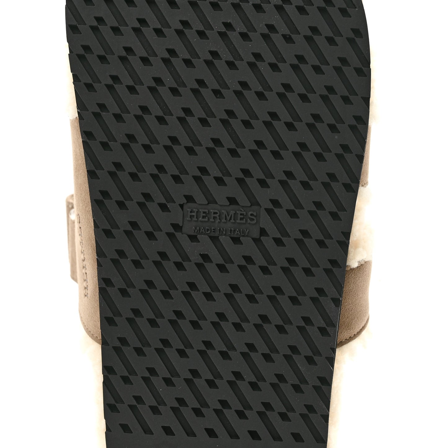 Suede Goatskin Woolskin Womens Chypre Sandals 39 Etoupe Ecru