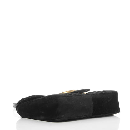 Gucci Velvet Matelasse Medium GG Marmont Shoulder Bag Black 4 of 7