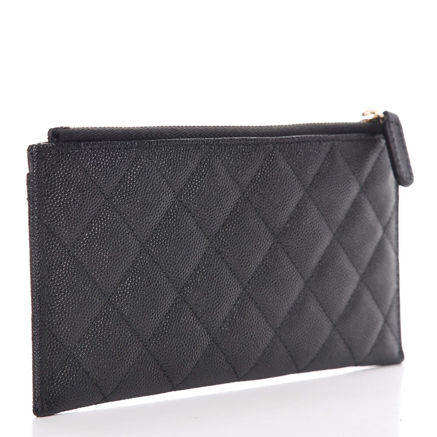 Caviar Quilted Classic Zip Boy Pouch Black