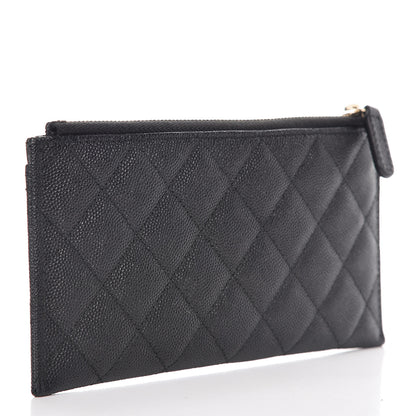 Chanel Caviar Quilted Classic Zip Boy Pouch Black 3 of 8
