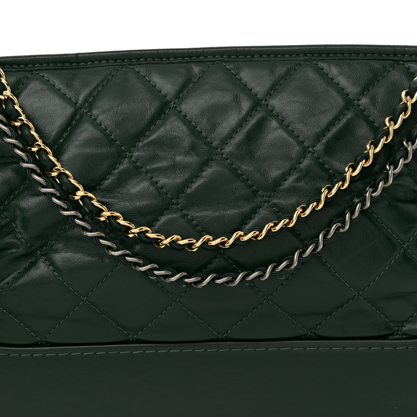 Aged Calfskin Quilted Medium Gabrielle Hobo Green
