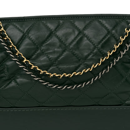 Chanel Aged Calfskin Quilted Medium Gabrielle Hobo Green 8 of 15