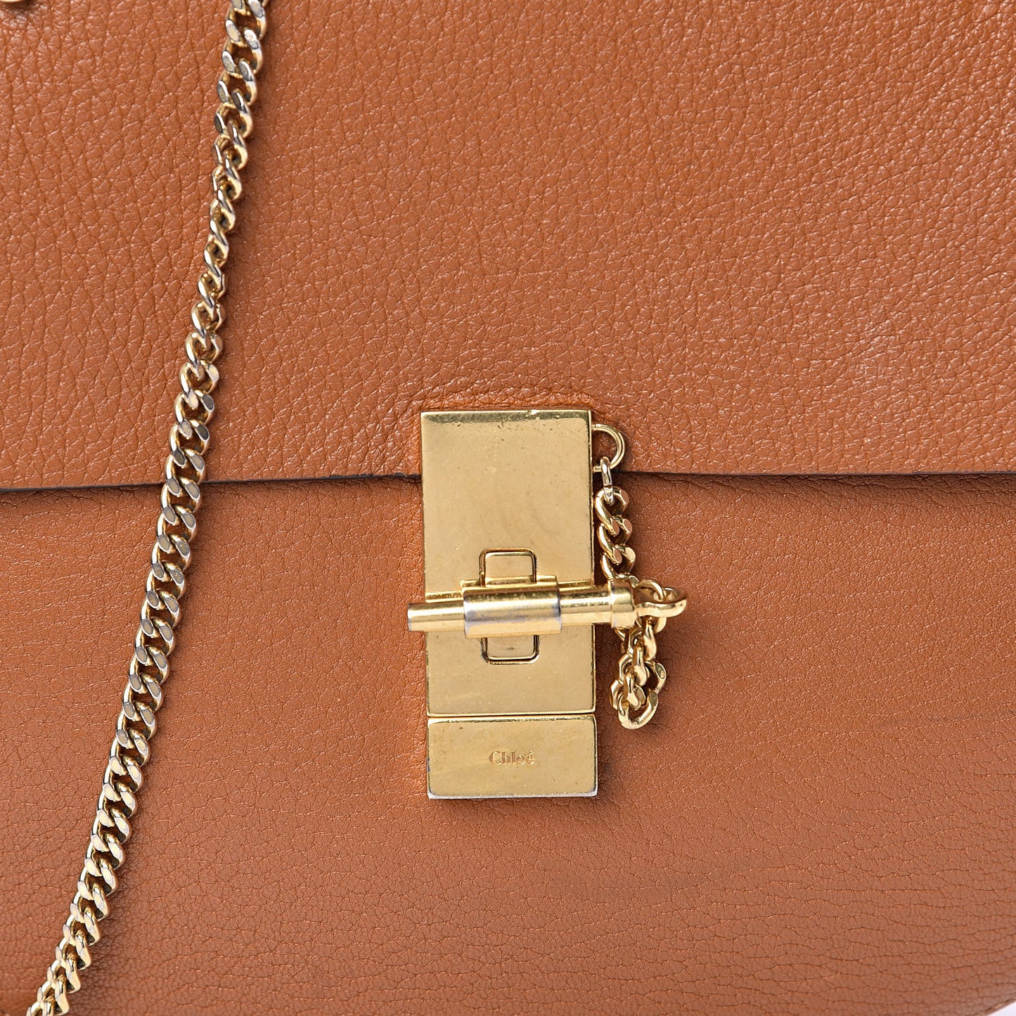 Grained Lambskin Drew Shoulder Bag Caramel