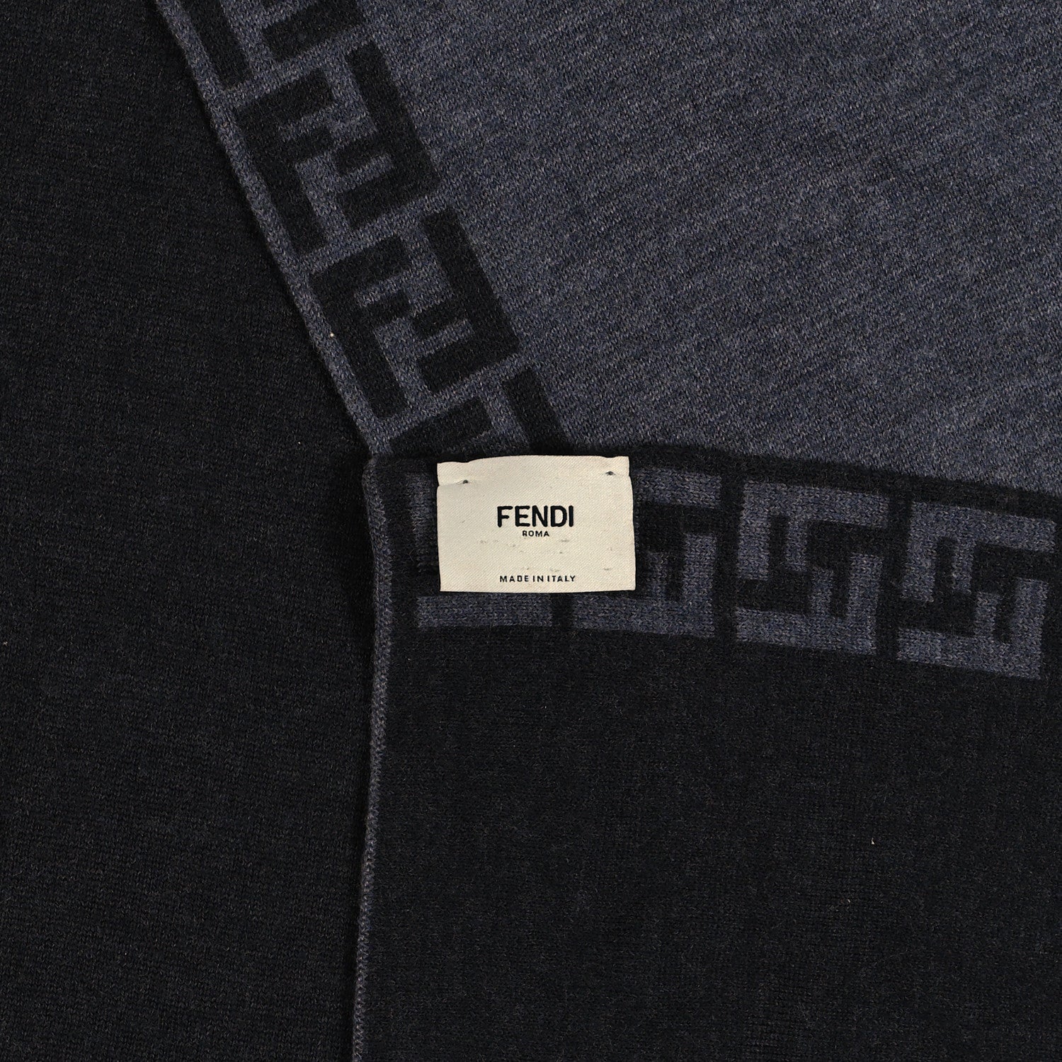Fendi Wool FF Scarf Grey Black 4 of 4