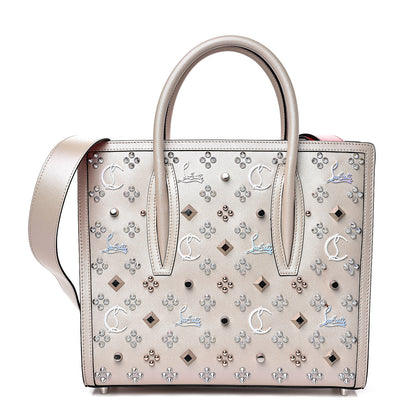Christian Louboutin Calfskin Spikes Loubinthesky Medium Paloma Nude Platine 1 of 10