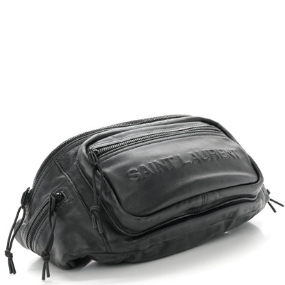 Saint Laurent Lambskin Logo Ripstop Body Belt Bag Black 4 of 11