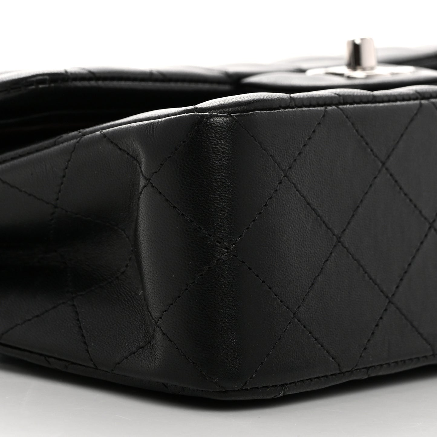 Lambskin Quilted Small Double Flap Black