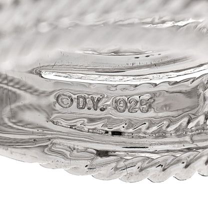 David Yurman Sterling Silver Diamond 11mm Wide Crossover Cable Ring 53 6.5 4 of 4
